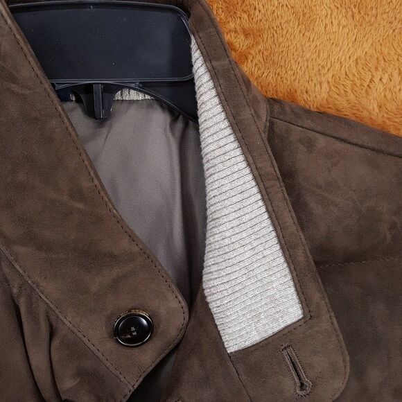 PETER MILLAR Jacket Mens Medium Brown Button Up Vest 100% Suede CORDOVA $1495 - Picture 4 of 14